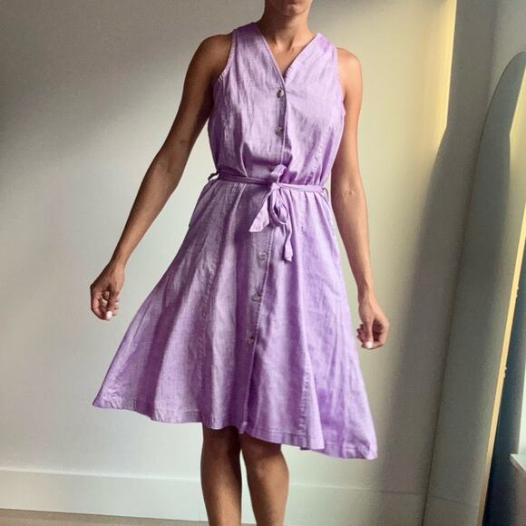 Eden Sleeveless Midi Dress with Tie Lavender Sz Small - Picture 1 of 7